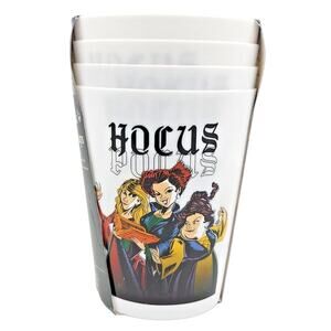Disney's Hocus Pocus 4 Pack 16 OZ Plastic Cups Halloween Sanderson Sisters